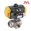 cast iron Gas , liquid 4 inch flange pneumatic three-way ball valve